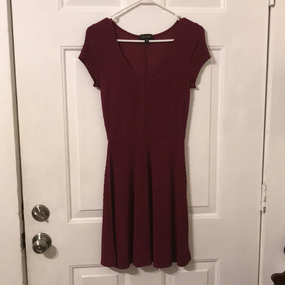 Trixxi Clothing Company Burgundy fit and flare Dress- Size Sm